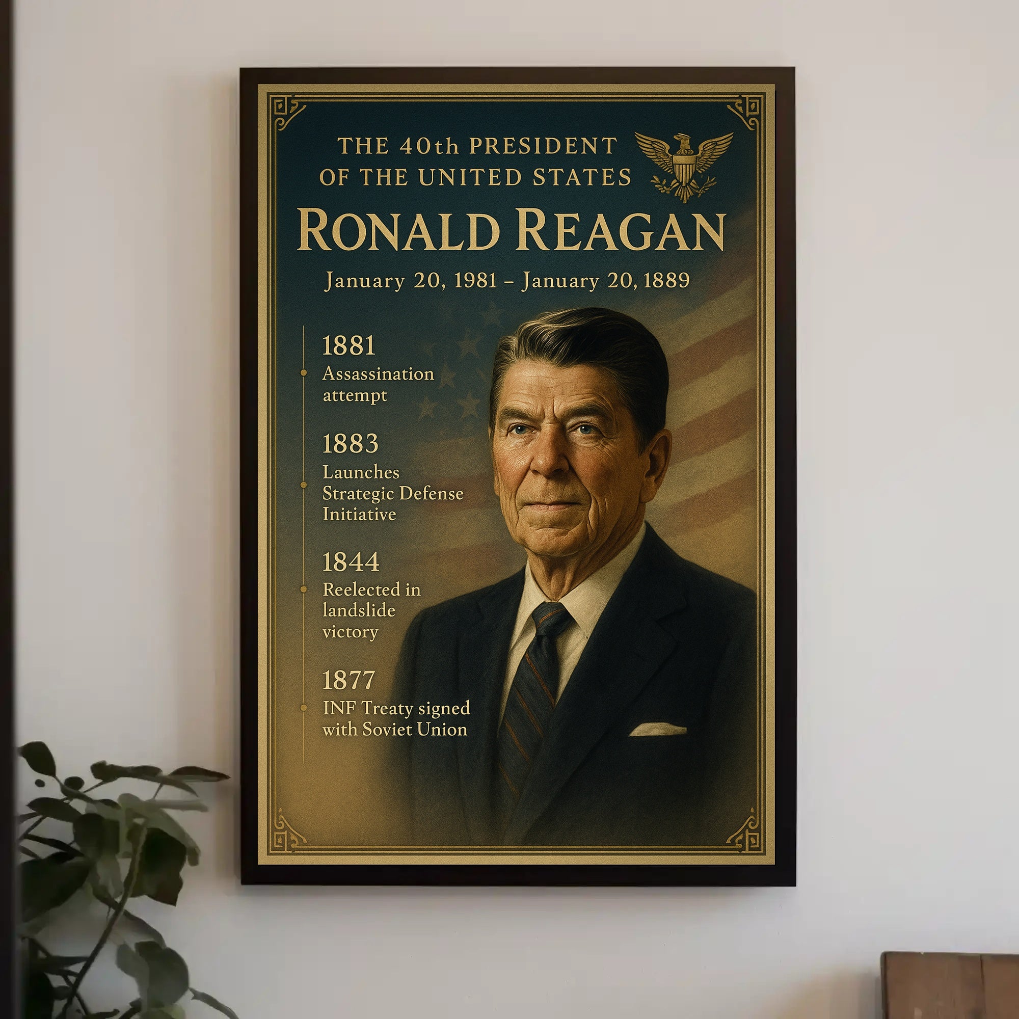 Ronald Reagan Vintage Patriotic Historical or Presidential Poster