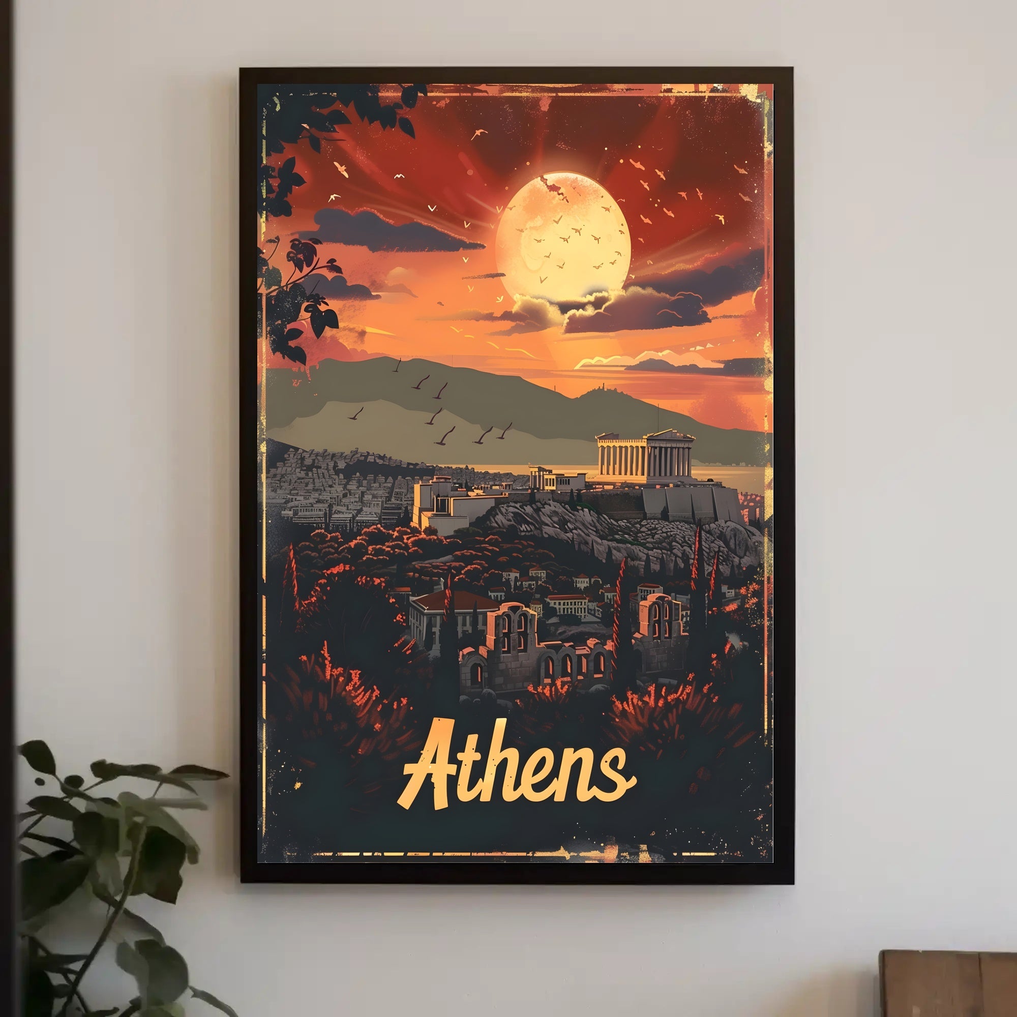 Athens at Dusk Poster