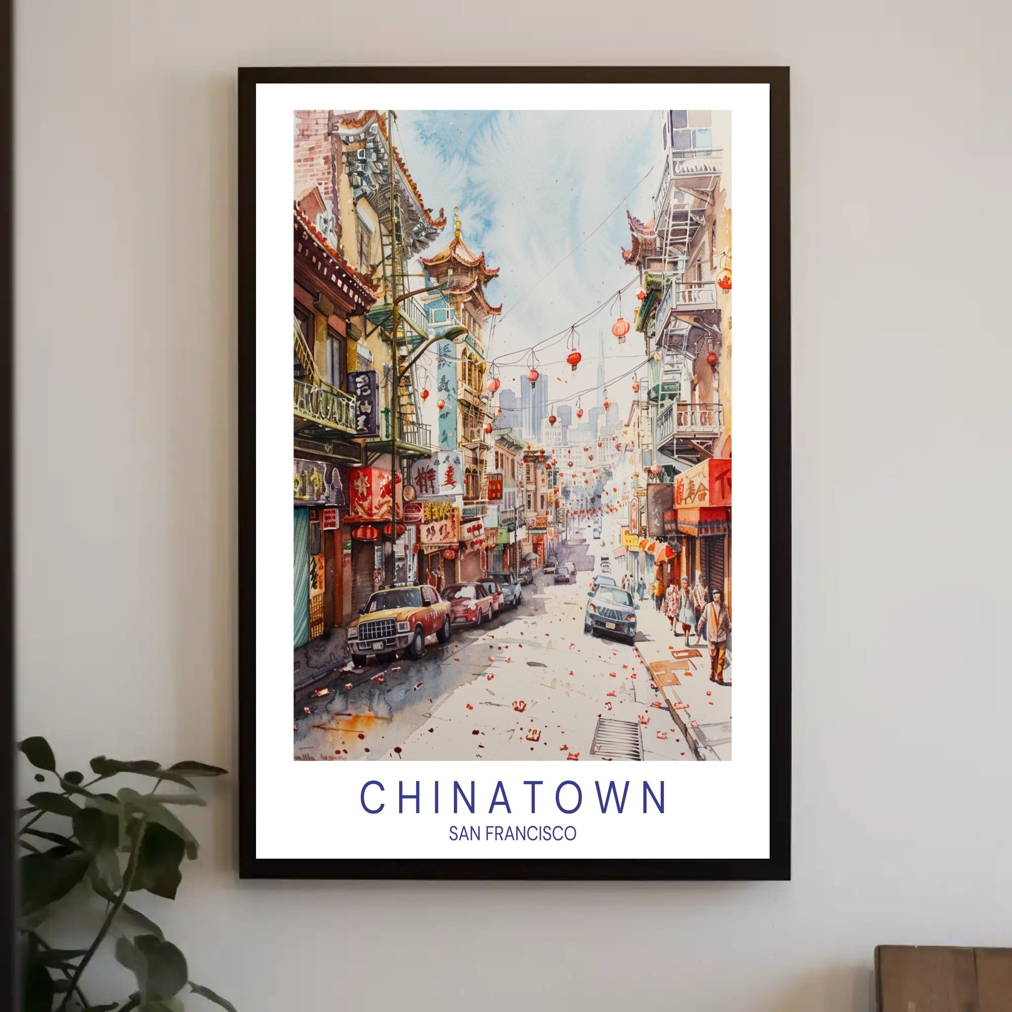 San Francisco Chinatown Vibrant Scene Travel Poster PosterGoat