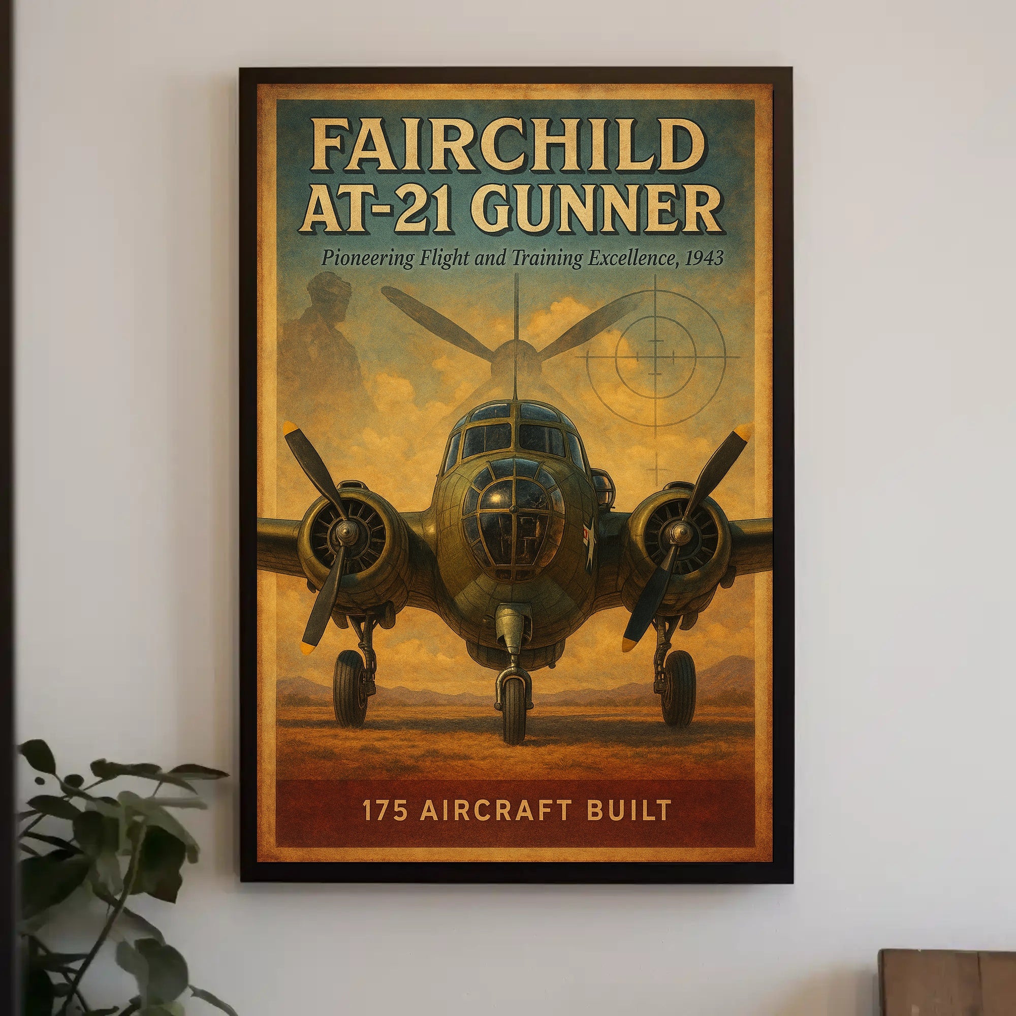 Fairchild AT 21 Gunner Vintage Poster Print