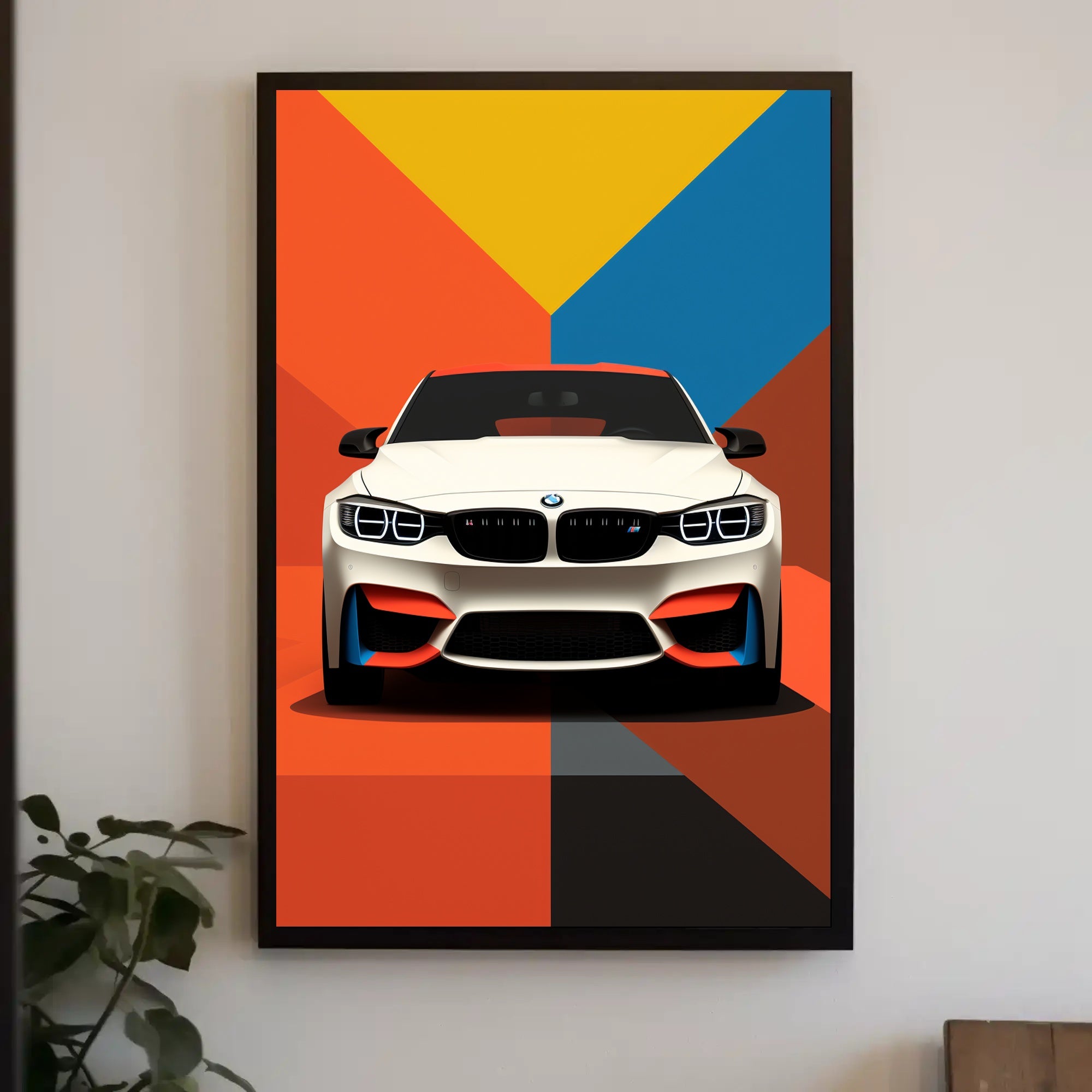 Bold and Dynamic Automotive Art Poster PosterGoat