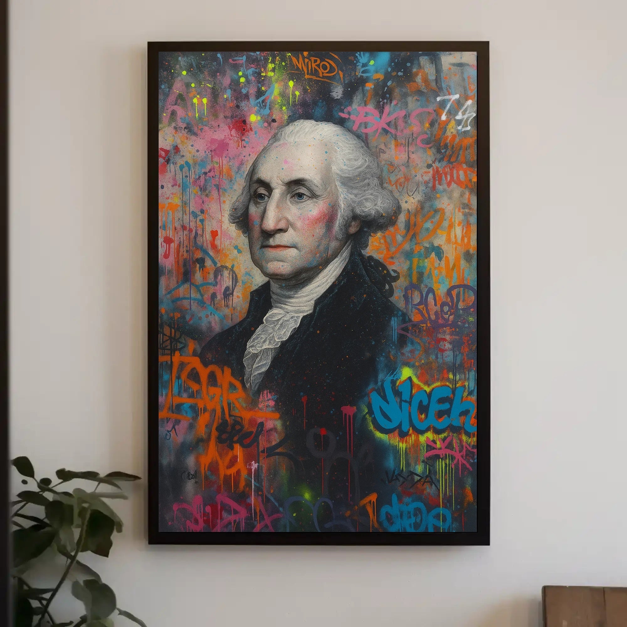 George Washington Graffiti Style Portrait Poster