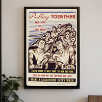 WWII Unity and Teamwork Vintage Poster