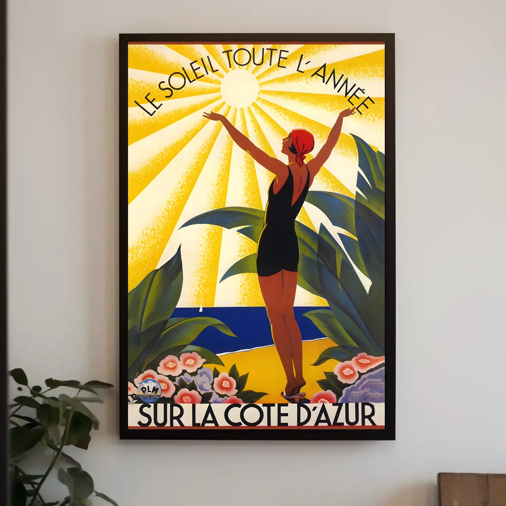 Vintage Côte d'Azur Poster for French Riviera Vacation