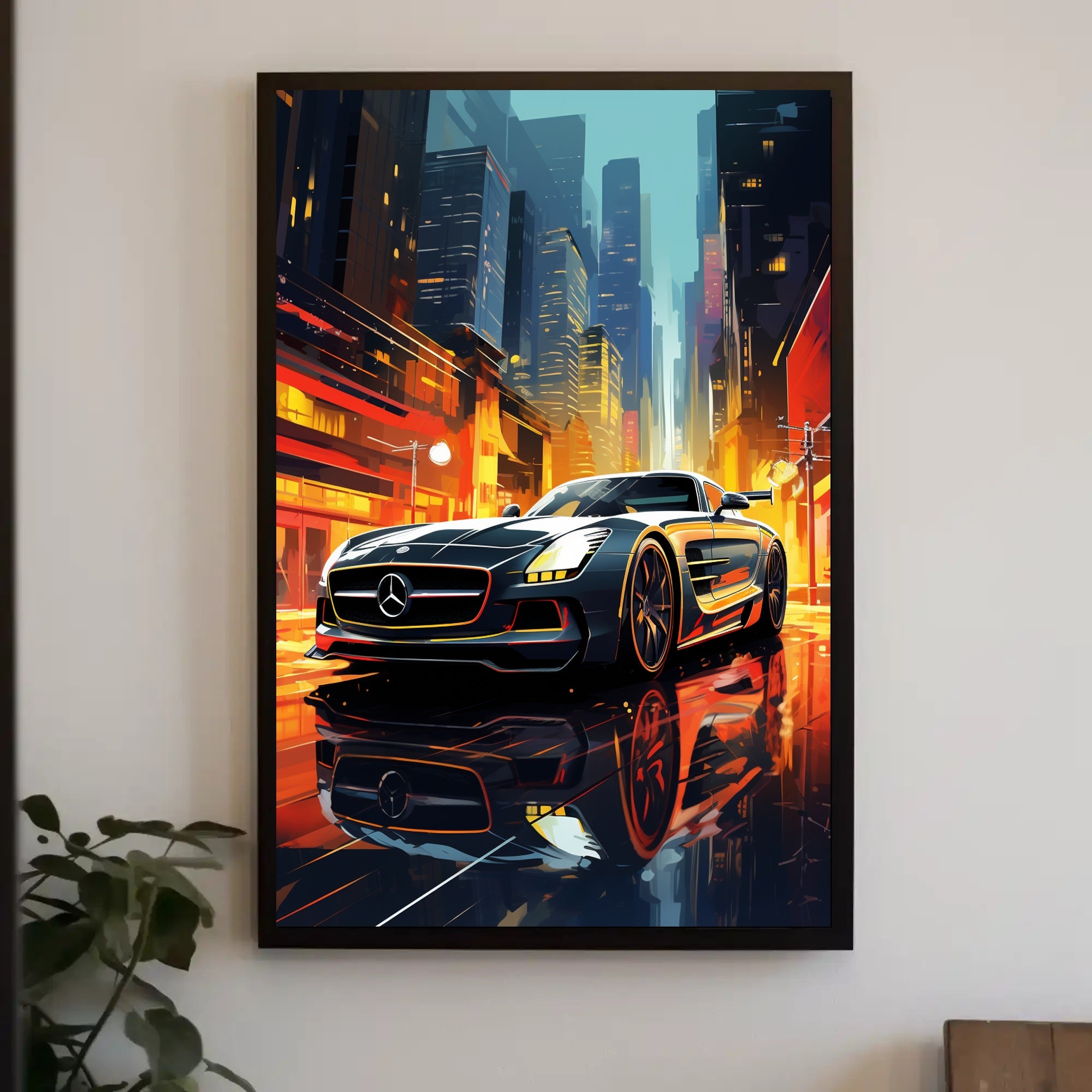 Sleek Ride in the City Poster PosterGoat