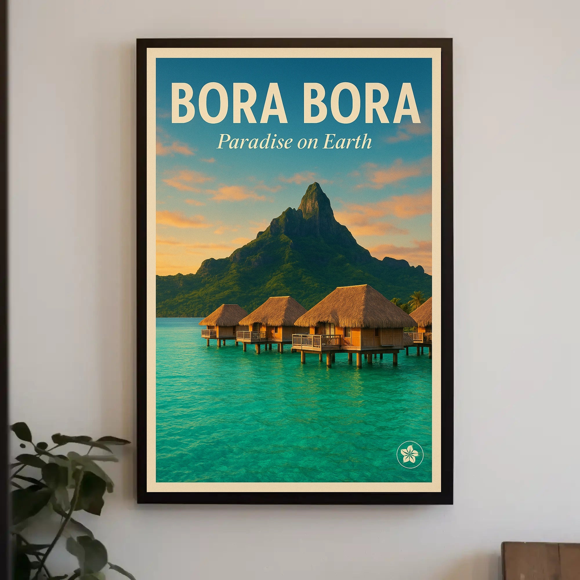 Bora Bora Vintage Travel Poster: Serene Overwater Paradise PosterGoat