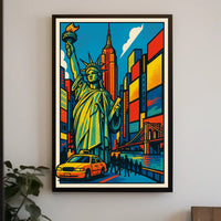 New York City Travel Iconic Skyline Poster Modern Wall Art