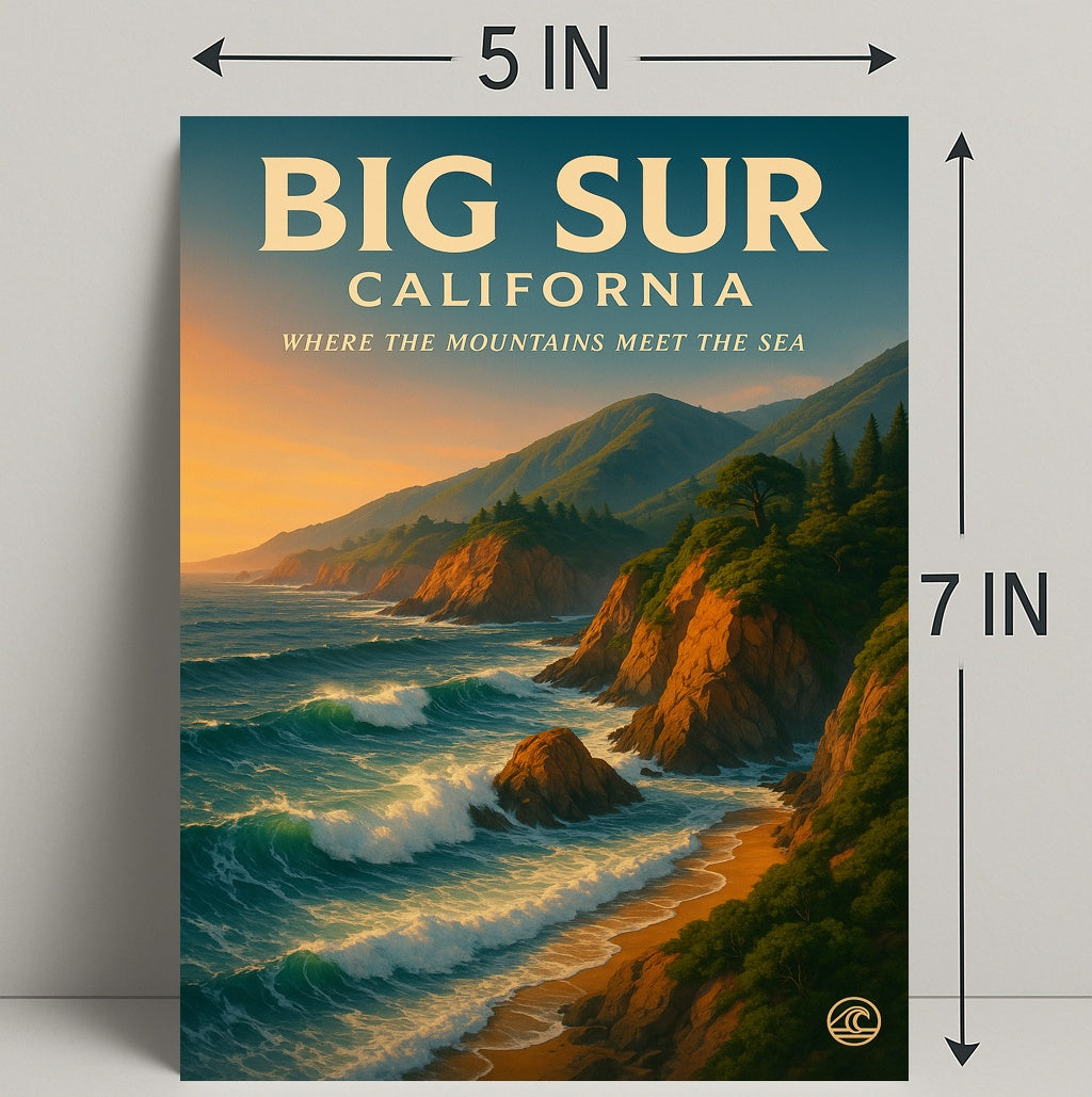 Big Sur Where the Mountains Meet the Sea Poster PosterGoat