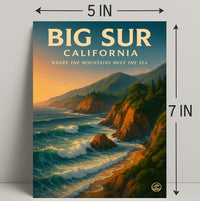 Big Sur Where the Mountains Meet the Sea Poster PosterGoat