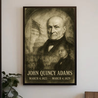 John Quincy Adams 6th President of the United States Double Exposure Poster