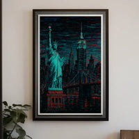 Neon Dreams Of New York Poster Electric City Glow For Living