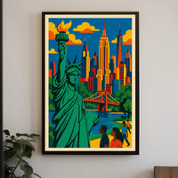 New York City Skyline Poster Modern Urban Wall Art