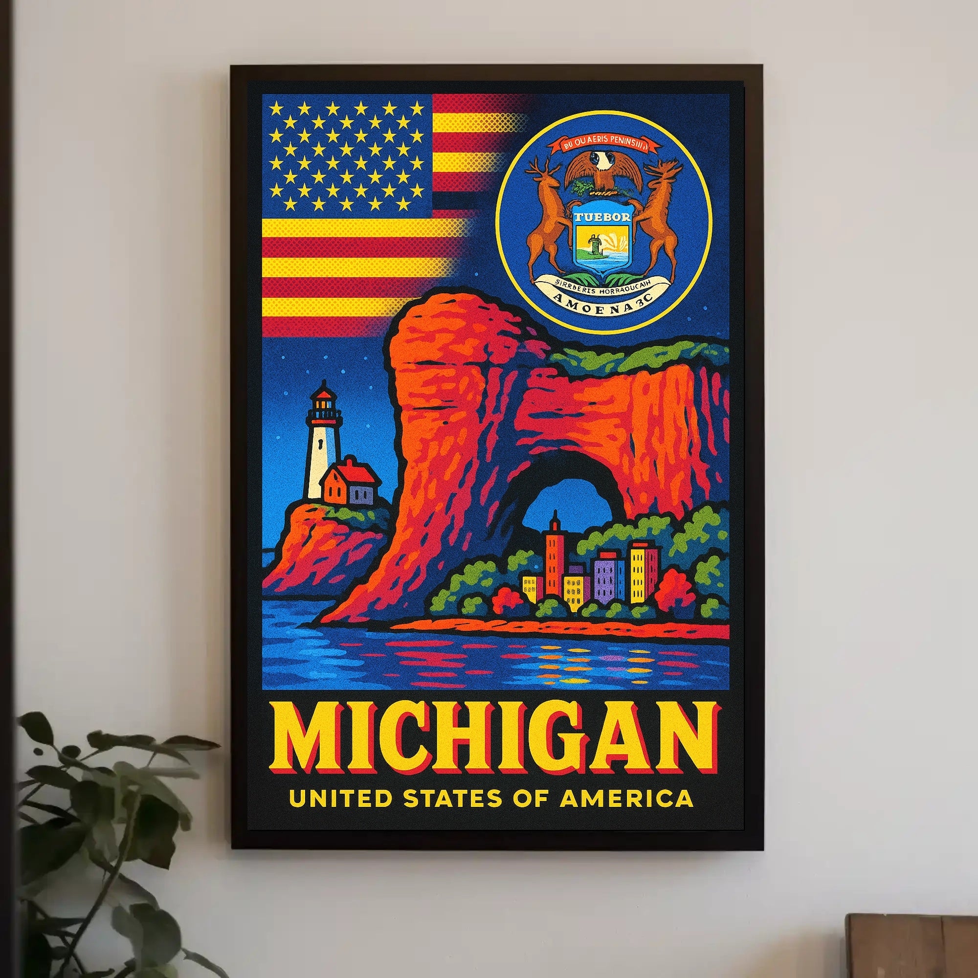 Michigan United States of America Poster PosterGoat