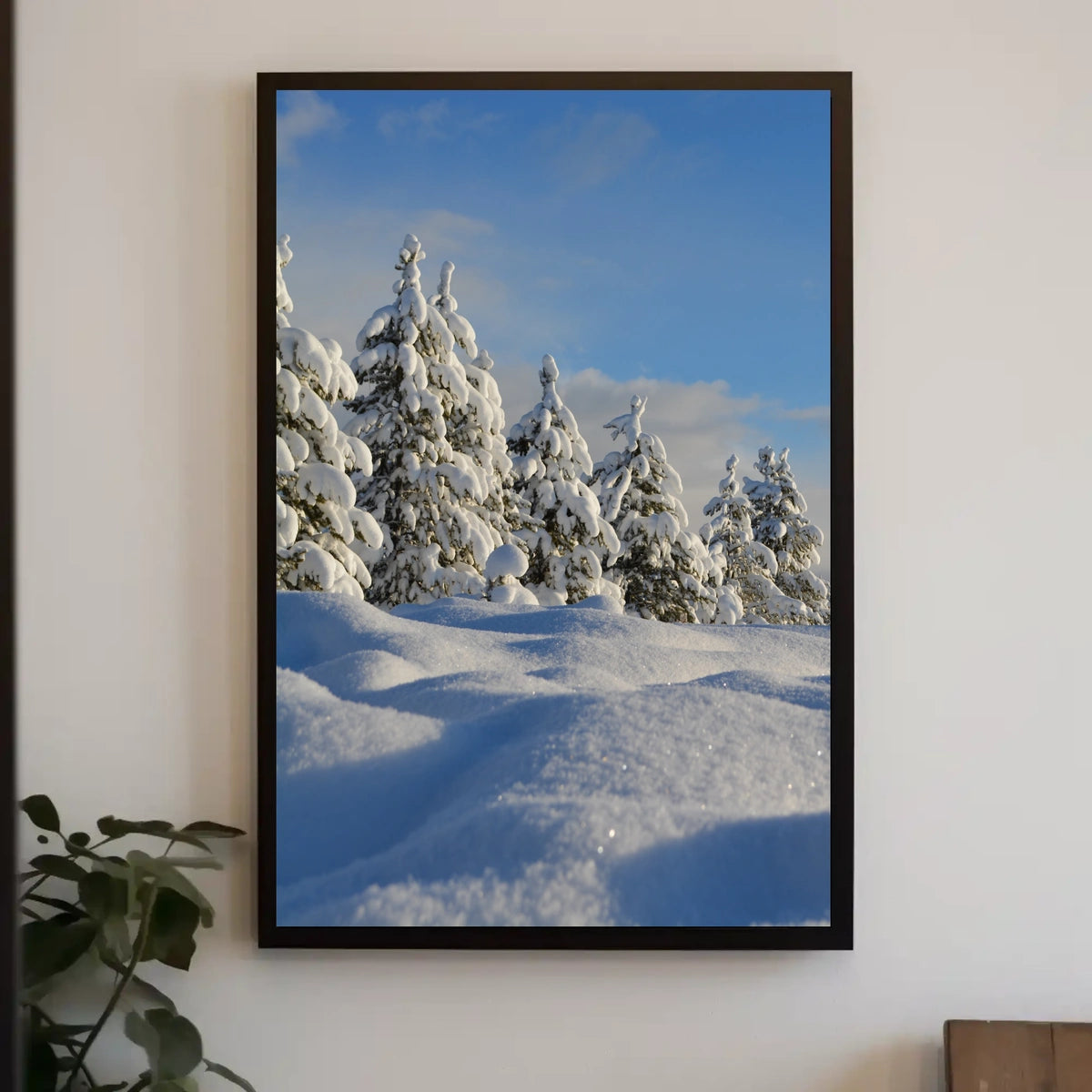 Serene Winter Landscape with Evergreen Trees National Park Poster