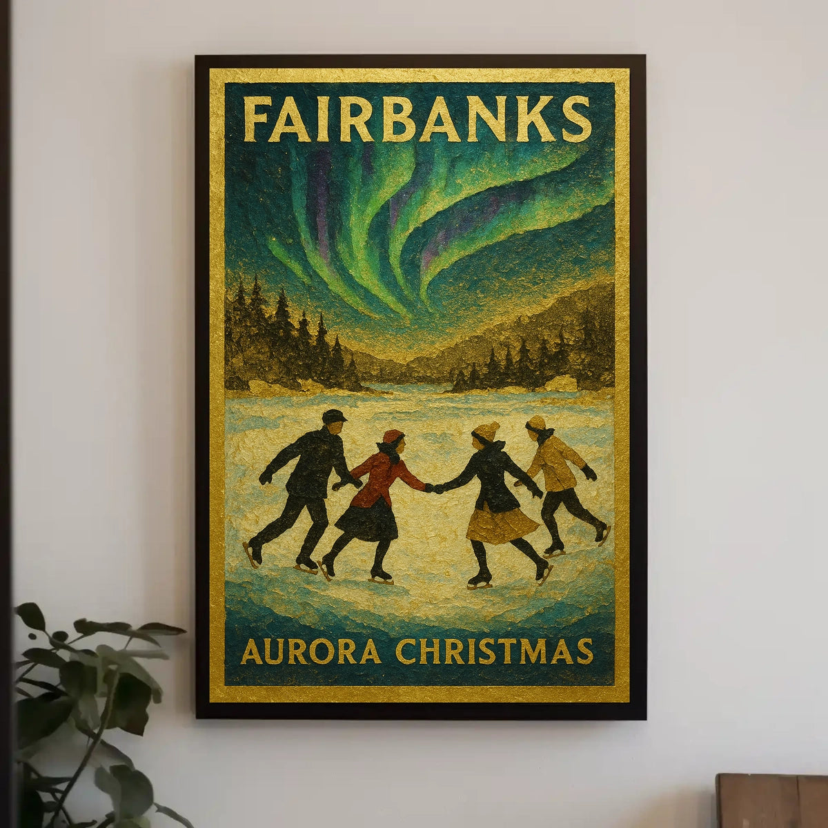 Fairbanks Aurora Christmas Poster