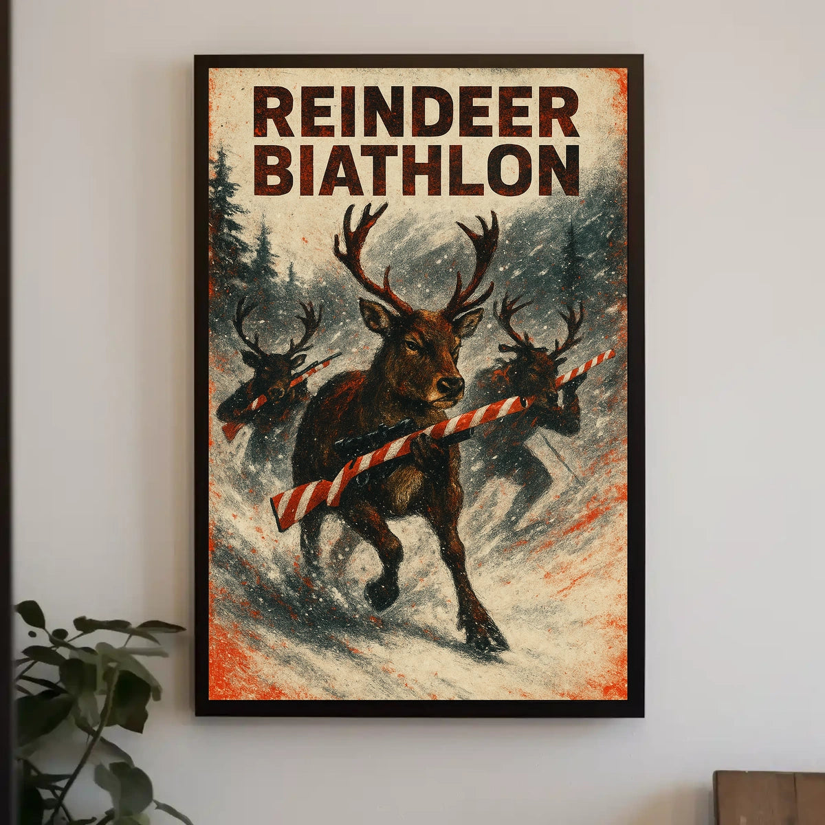 Reindeer Biathlon Poster