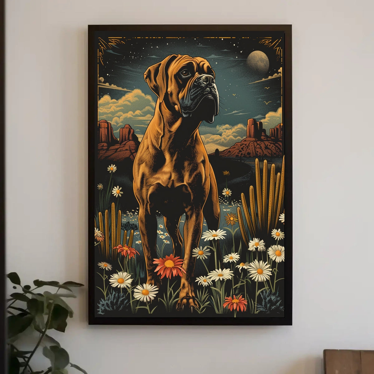 Majestic Canine In The Desert Night Poster
