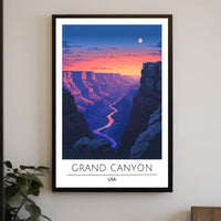 Grand Canyon Nightscape: Modern Art National Park Poster