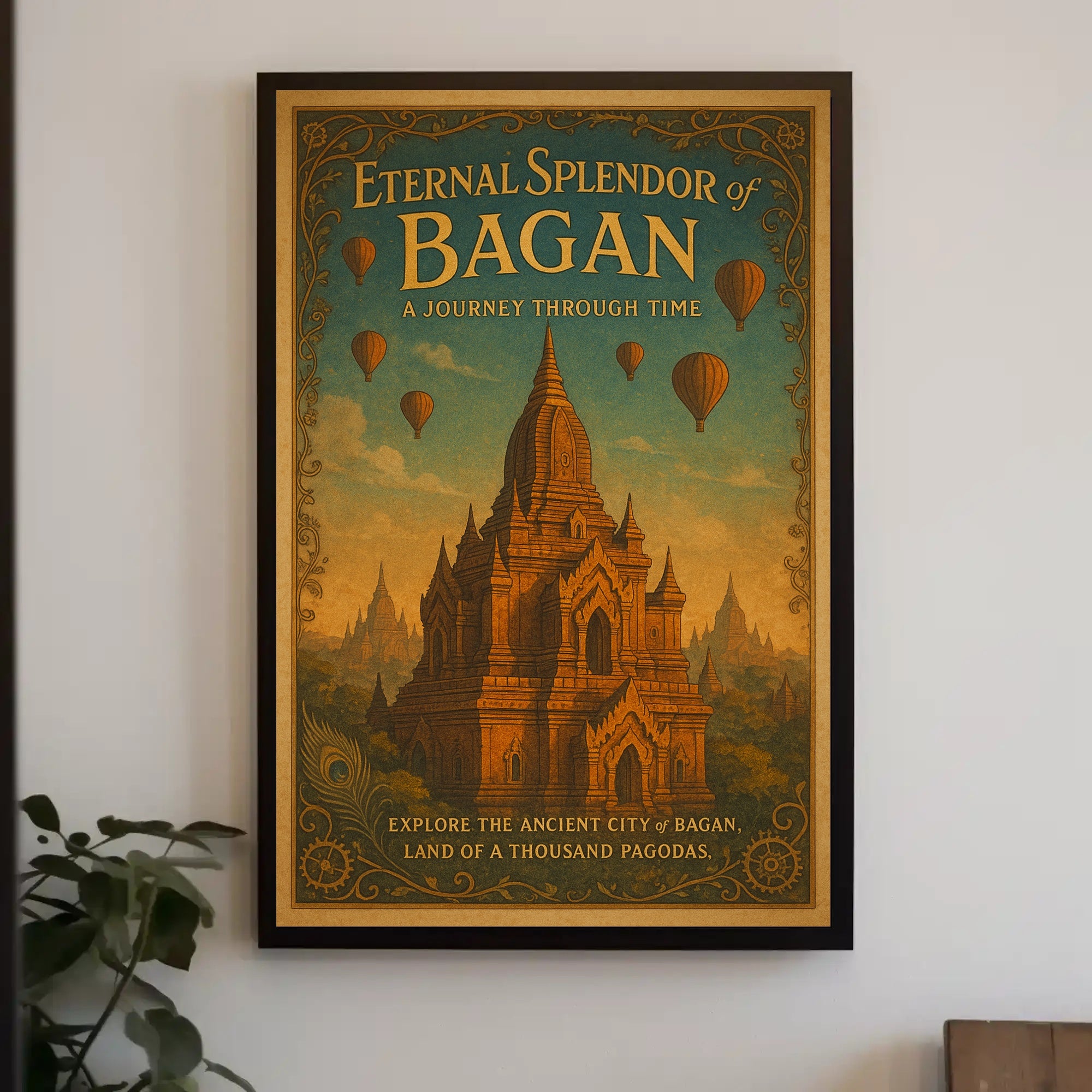 Bagan Vintage Travel Poster Wall Art Print