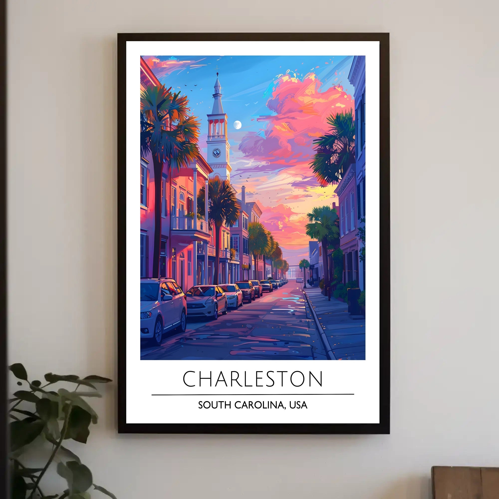 Charleston Street Scene: Vibrant Urban or Cityscape Poster