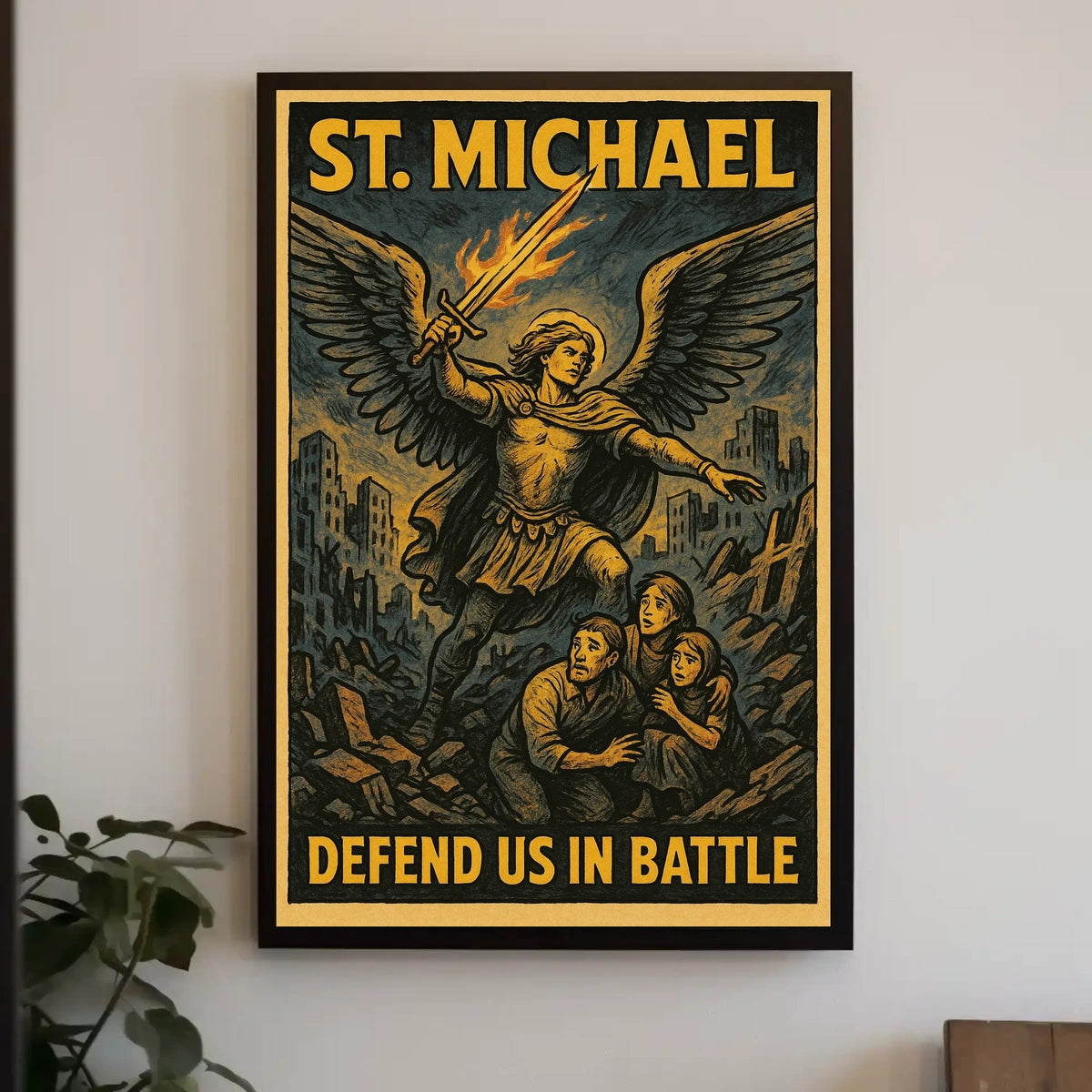 St. Michael Defend Us In Battle Poster