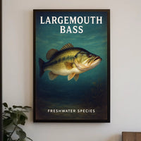 Largemouth Bass Freshwater Species Poster PosterGoat