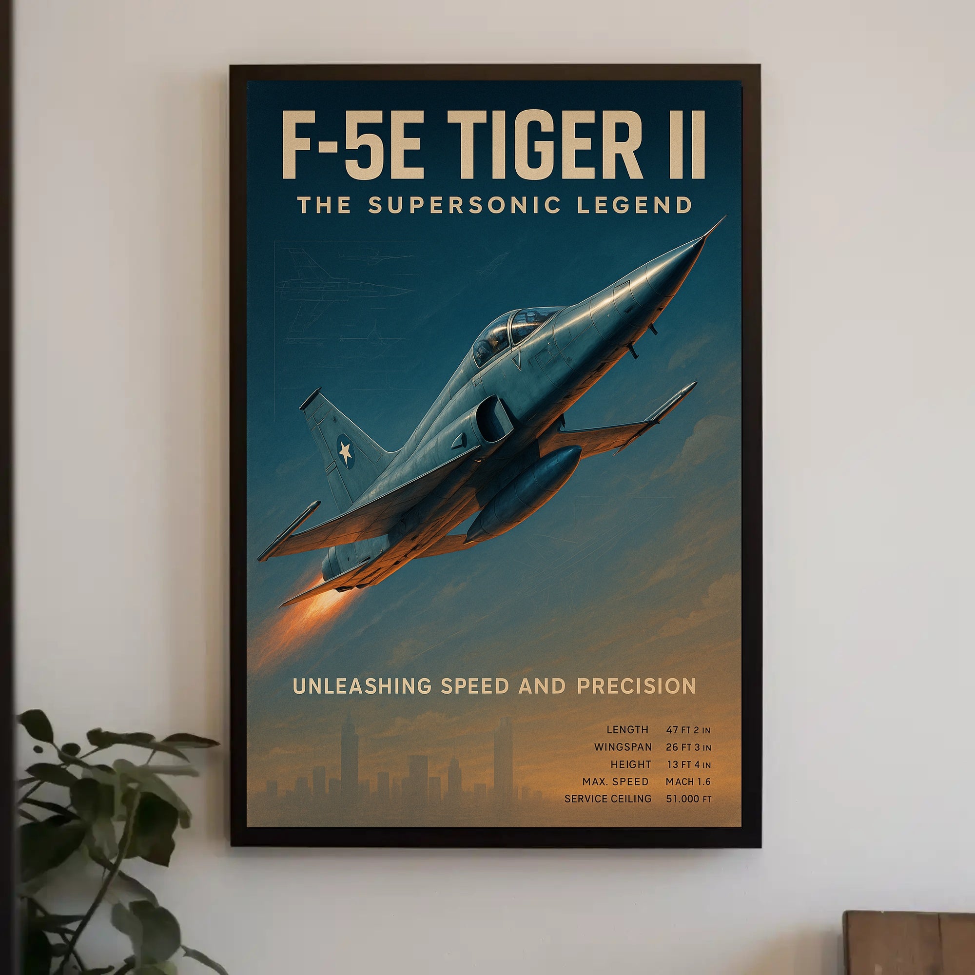 F-5E Tiger II Vintage Military Aviation Recruitment Poster
