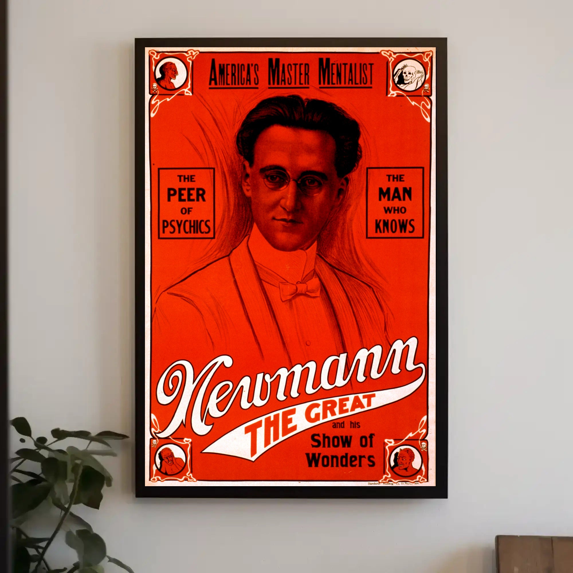 Capture intrigue with this Travel Poster featuring a mentalist named Newmann, perfect for art enthusiasts.