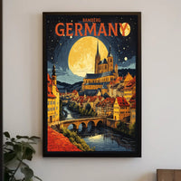 Bamberg, Germany A Nighttime Illustration Poster
