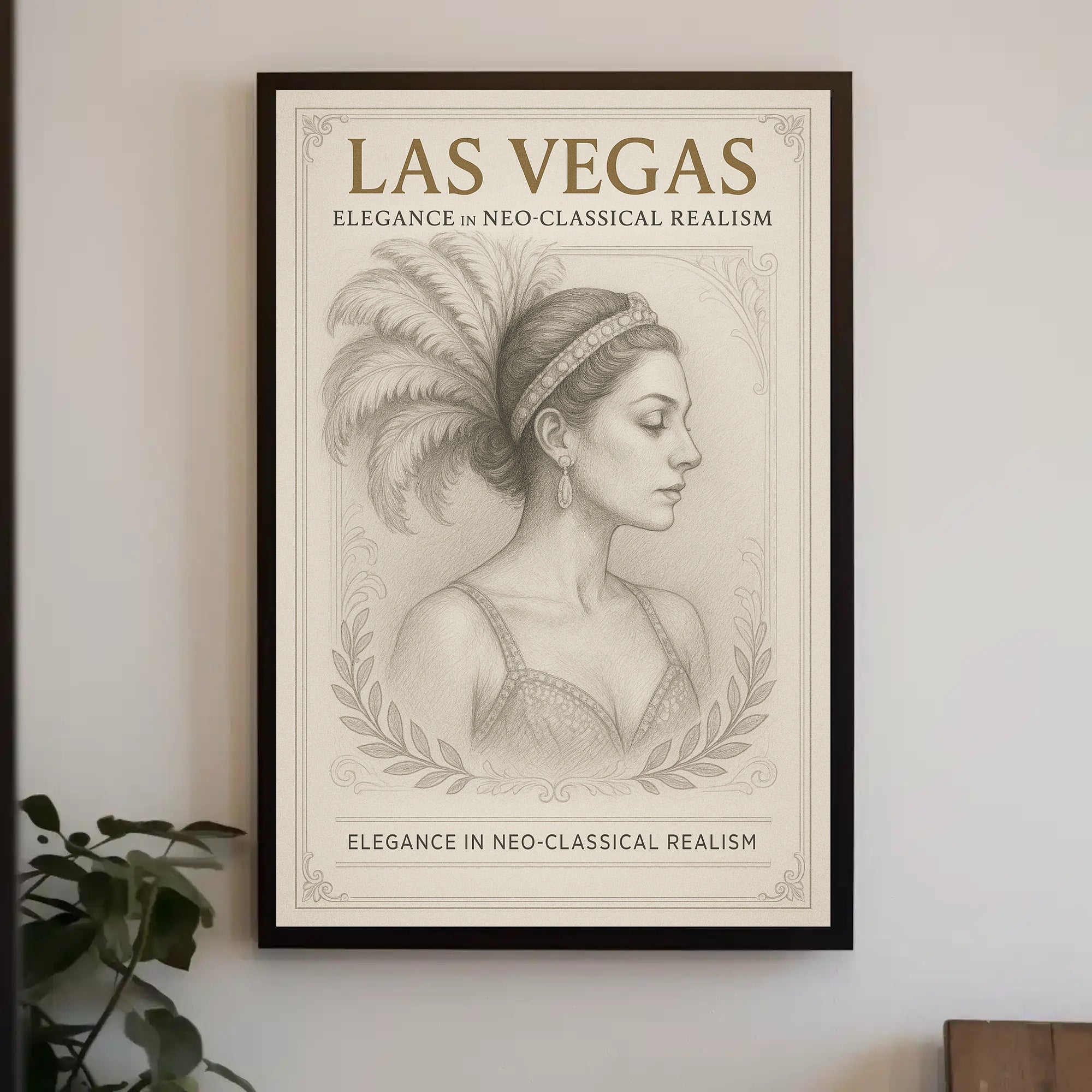 Las Vegas Showgirl Elegance in Neo-Classical Realism Poster