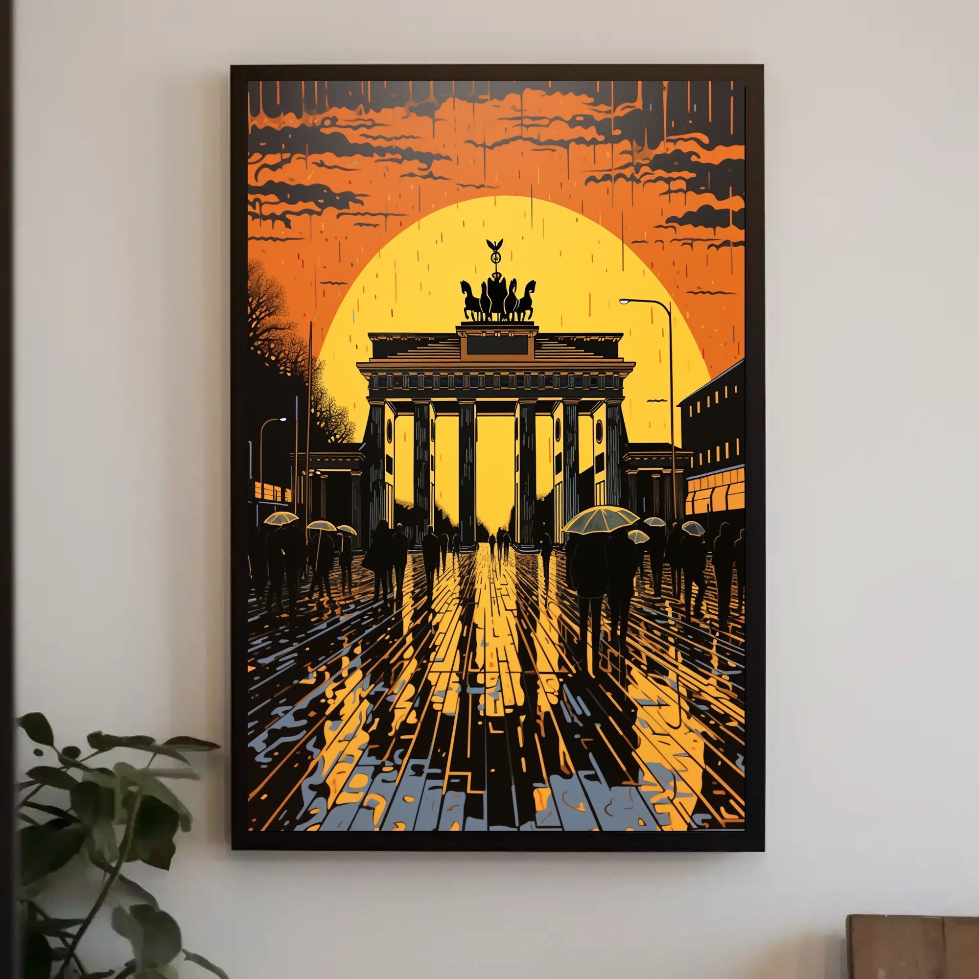 Sunset At The Brandenburg Gate Poster
