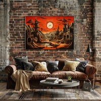 Surreal Gothic Landscape with Radiant Sky Fantasy Mythology Poster