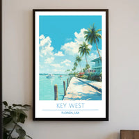 Key West Tropical Scene Travel Poster