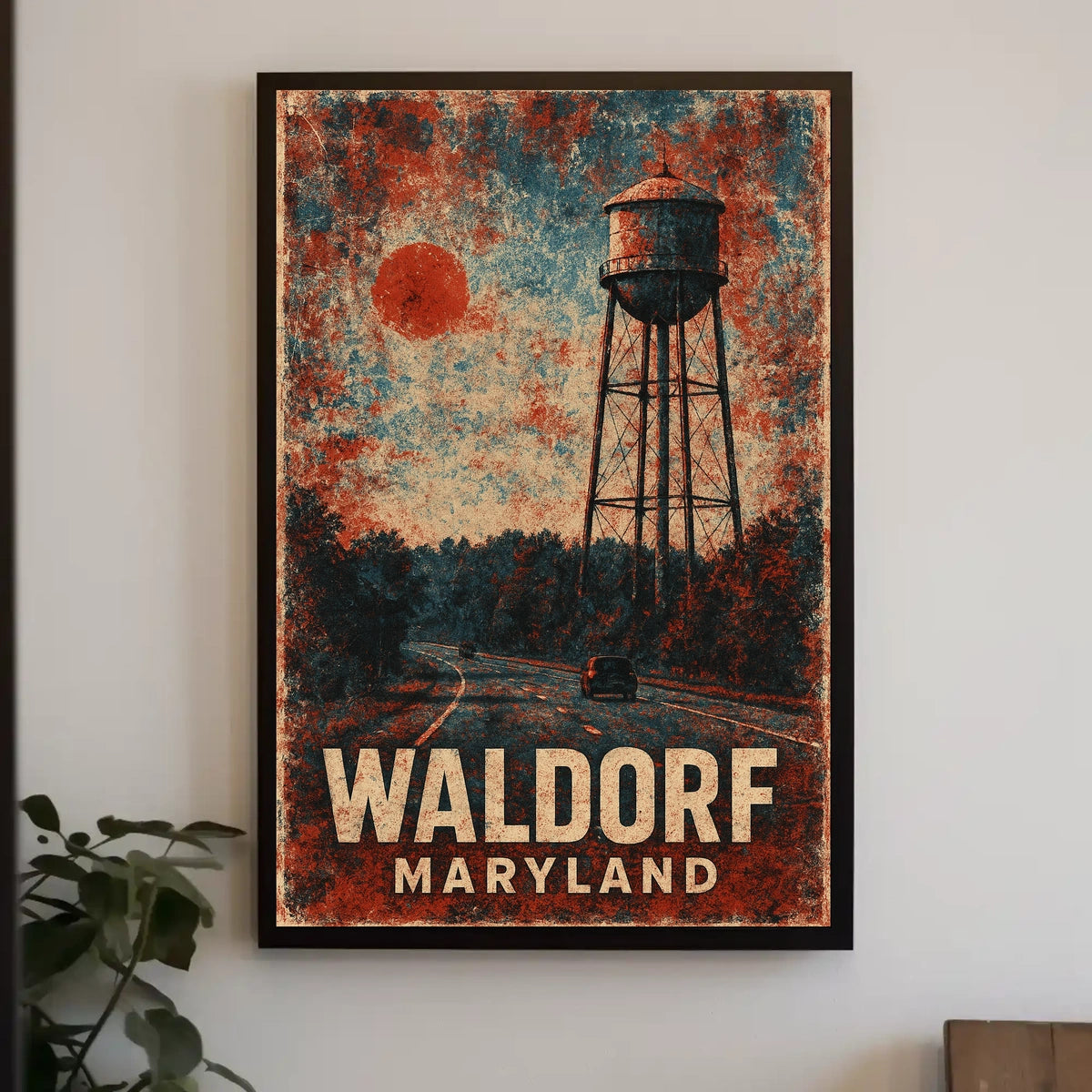 Water Tower Americana Retro Nostalgic Poster