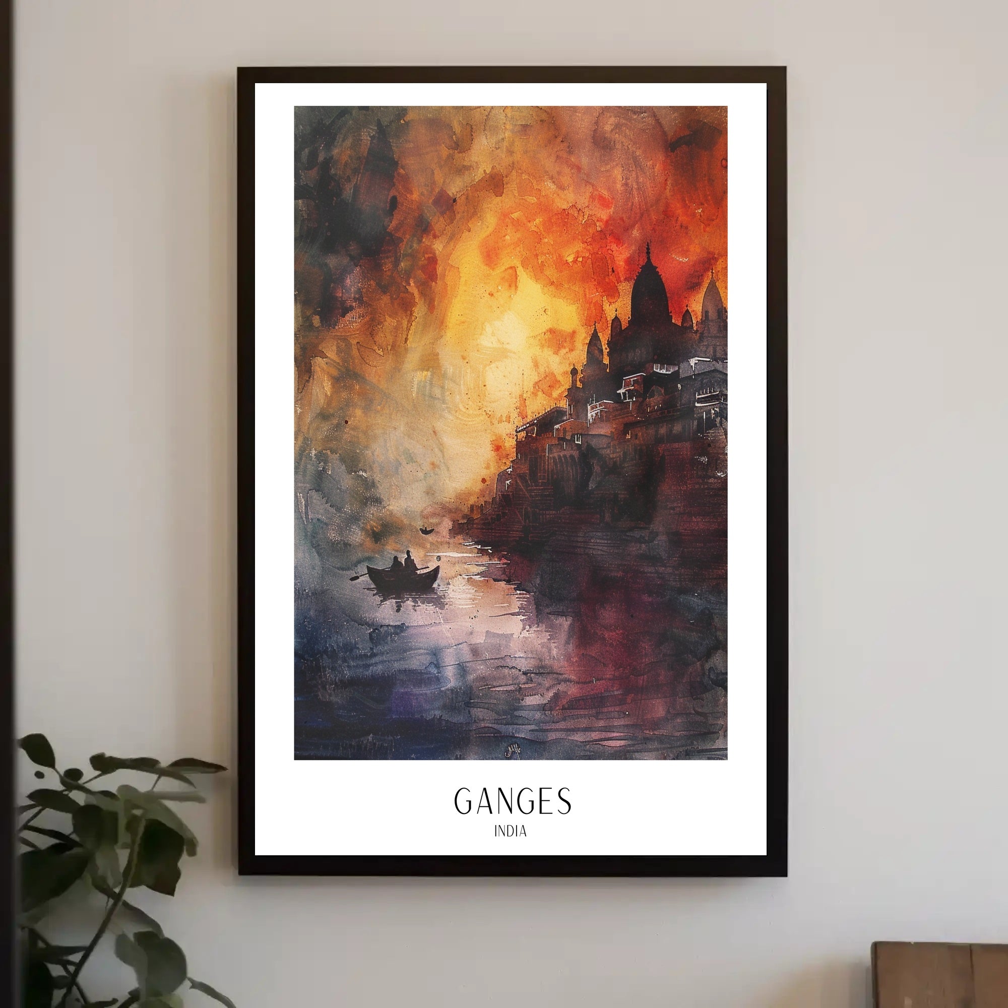 Ganges at Sunset Poster PosterGoat
