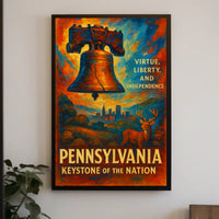 Pennsylvania Keystone of the Nation Poster Patriotic Decor