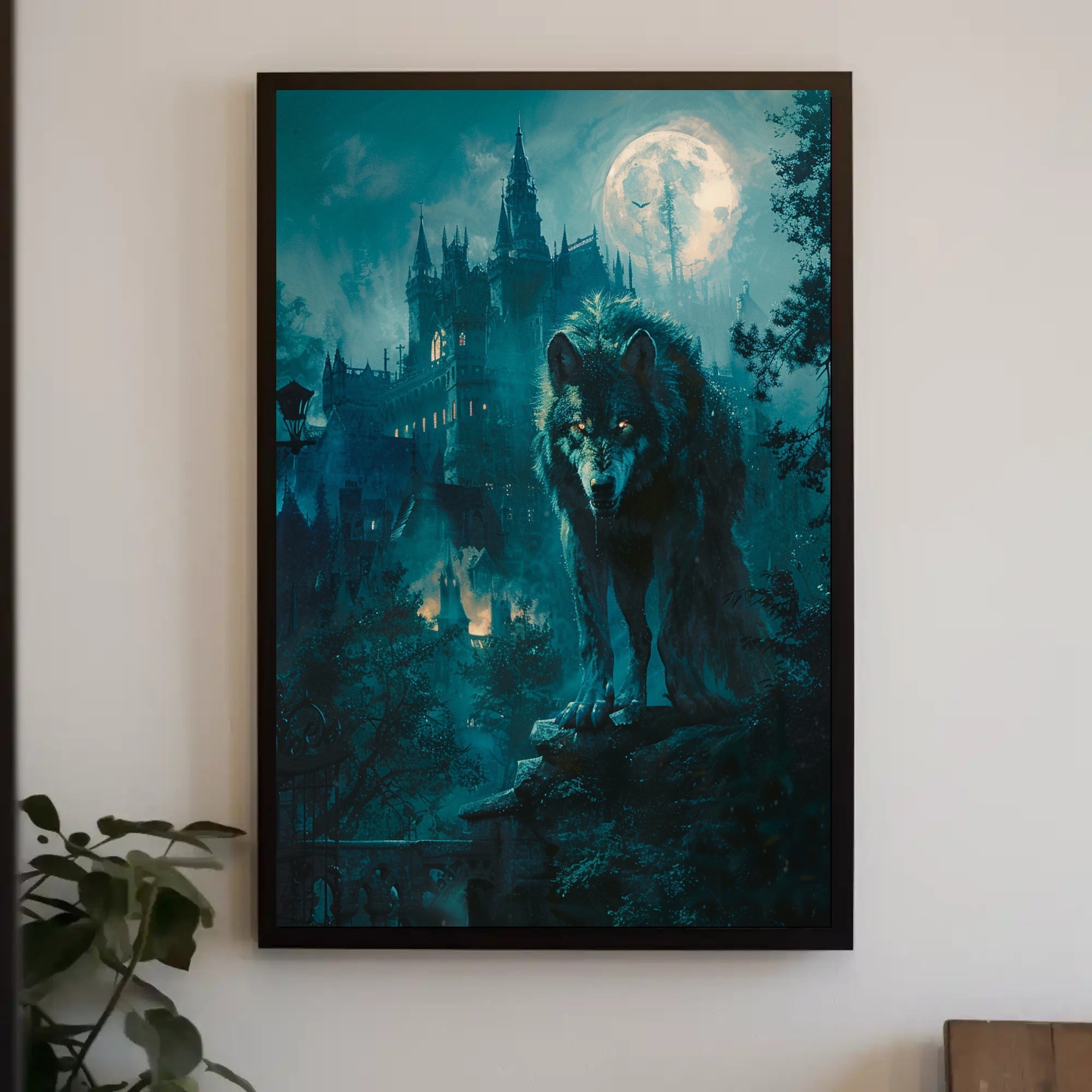 Moonlit Guardian Art Print Poster for Home Decor and Wanderlust Lovers PosterGoat