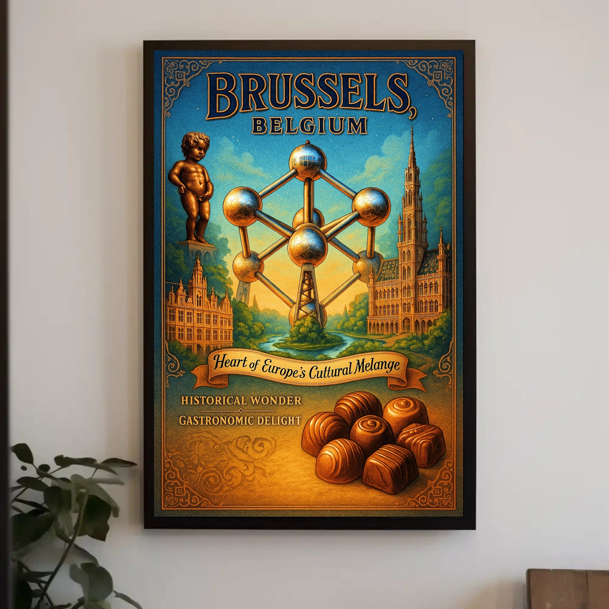 Brussels, Belgium Heart of Europe's Cultural Melange Poster