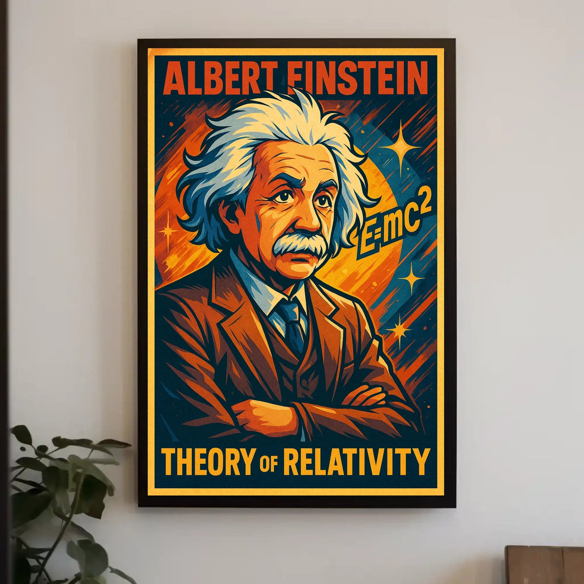 Einstein Relativity Vintage Cosmic Science Poster