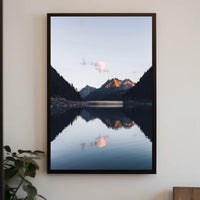 Serene Mountain Landscape at Dusk Photorealistic Poster