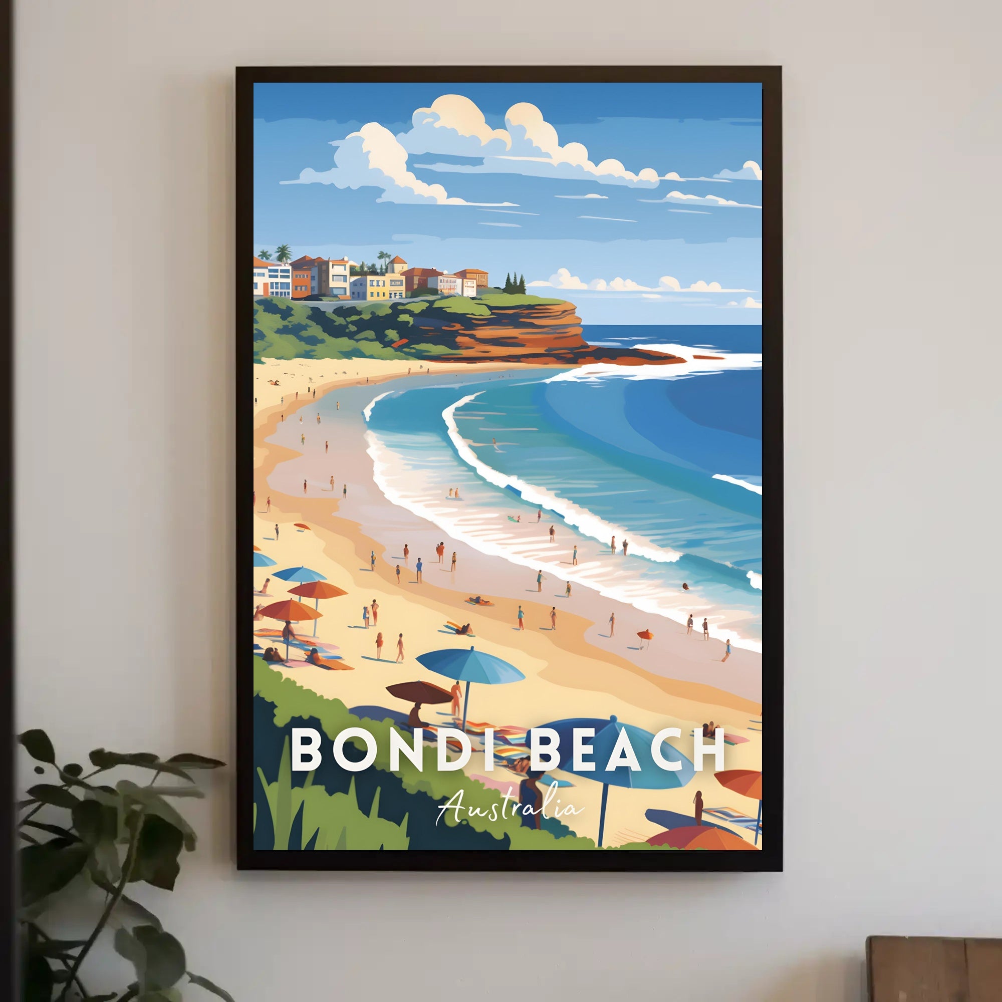 Bondi Beach Vintage Travel Artwork Poster