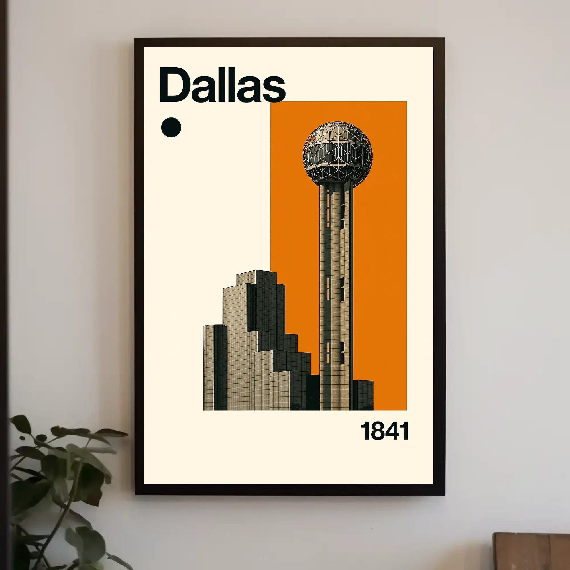 Dallas 1841 Architectural Cityscape Travel Poster