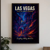 Las Vegas Neon Dreams Abstract Artistic Poster