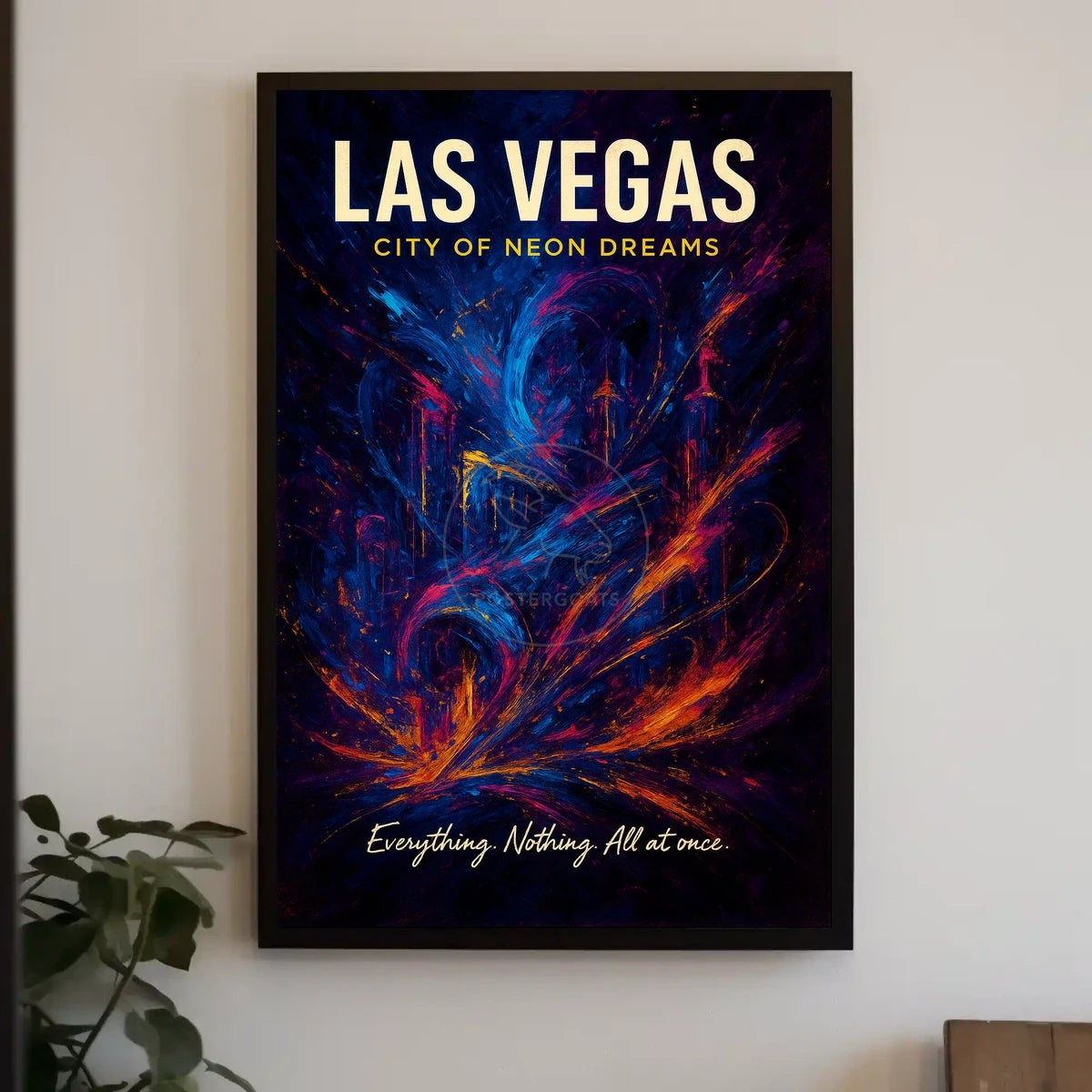 Las Vegas Neon Dreams Abstract Artistic Poster