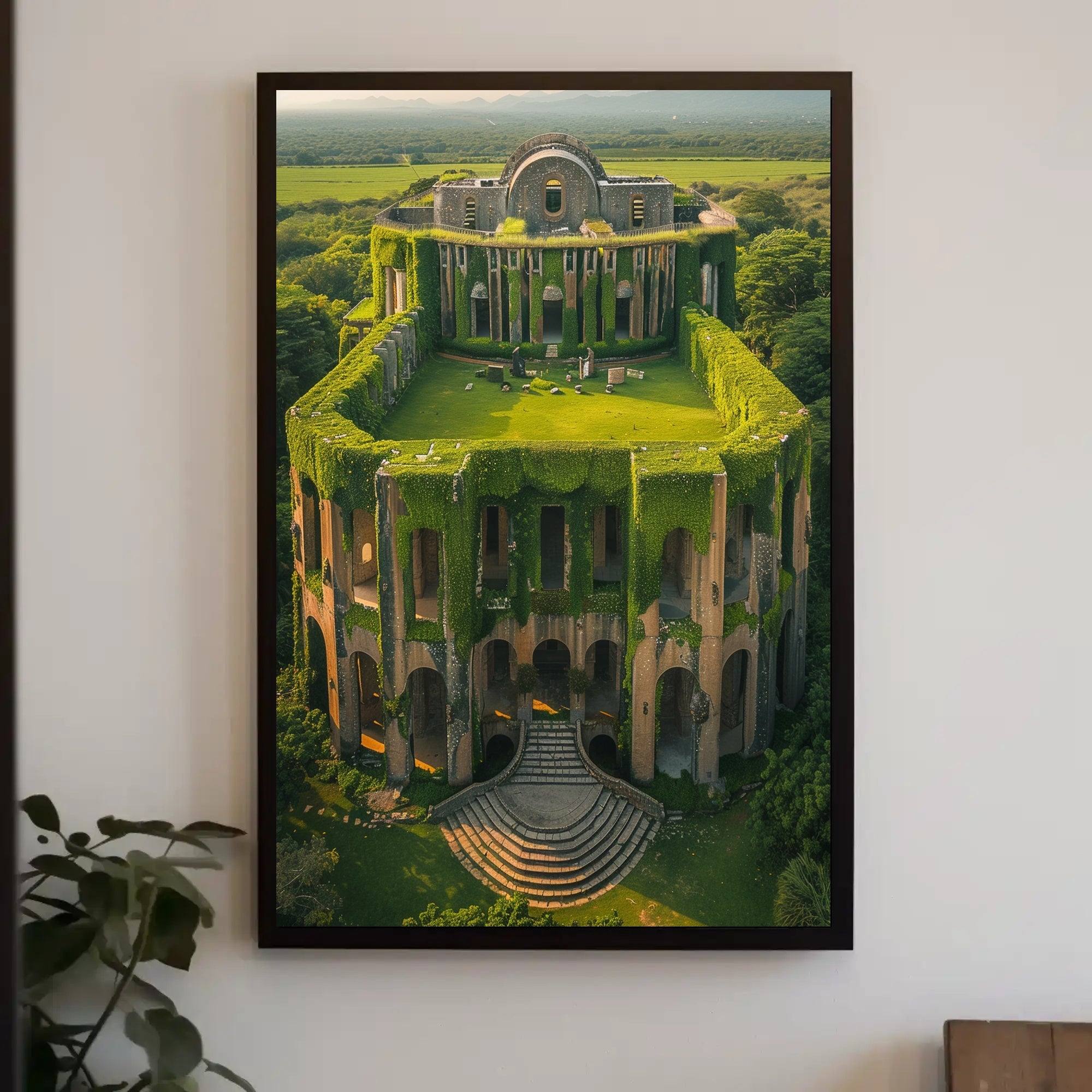 Nature Reclaims Ancient Ruins: Surreal Poster Art PosterGoat