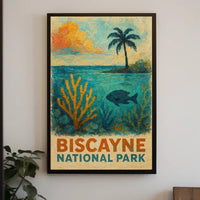 Biscayne National Park Seaside Escape Wanderlust Decor Lovers Vibrant Seascape Poster