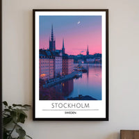 Serene Evening View of Stockholm Urban Cityscape Poster