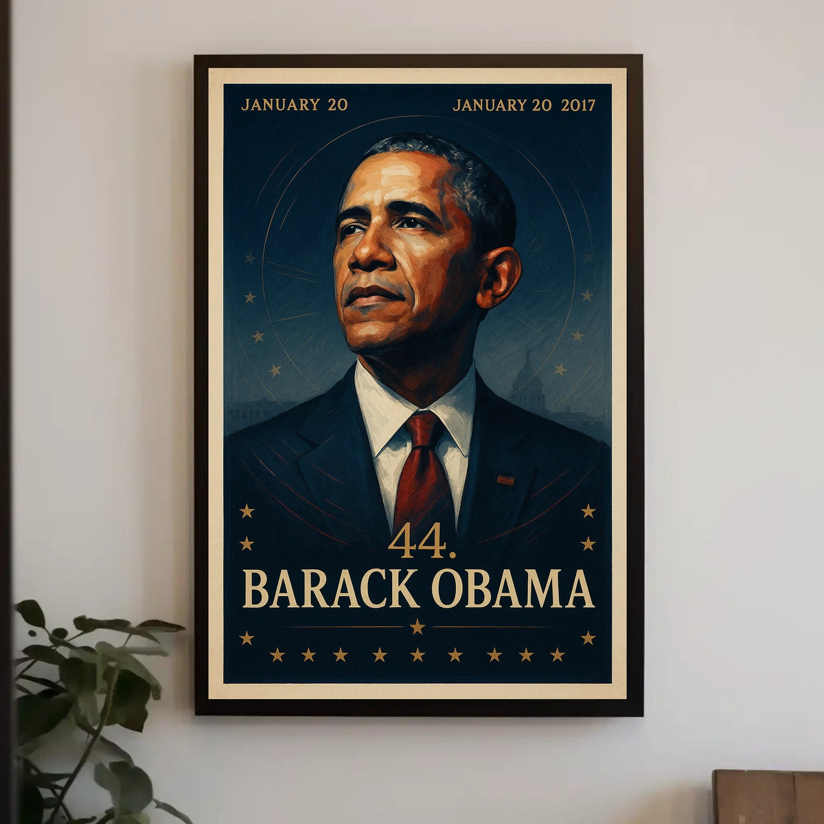 Barack Obama stylized portrait historical presidential poster