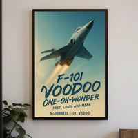 McDonnell F-101 Voodoo Jet Mid-Century Military Poster