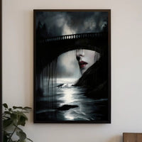 Haunting Surrealism Landscape Bridge Artistic Poster PosterGoat